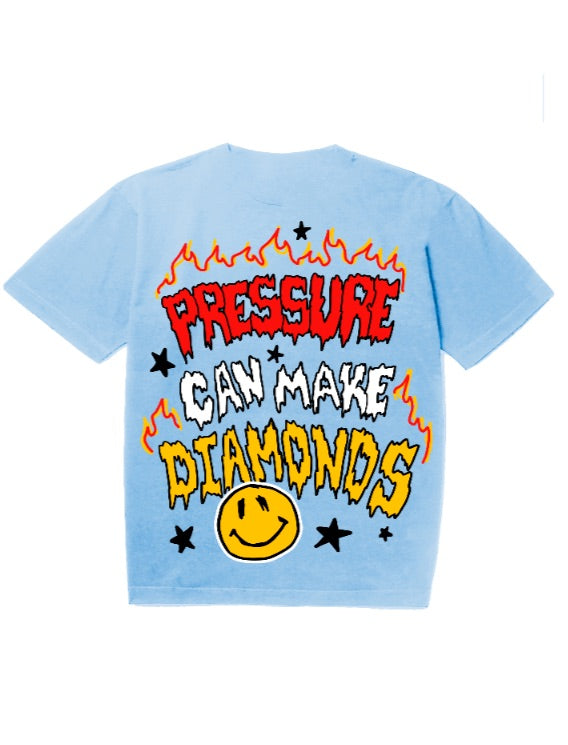 Sky blue Pressure Can Make Diamonds Tee – DoujhBoyz clothing