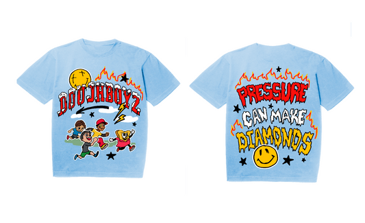 Sky blue Pressure Can Make Diamonds Tee