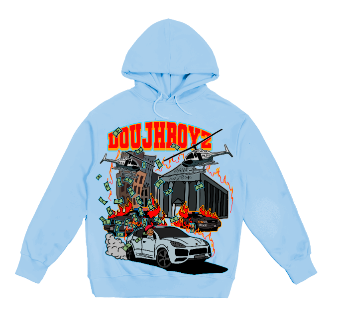 Sky Blue City on Fire Hoodie